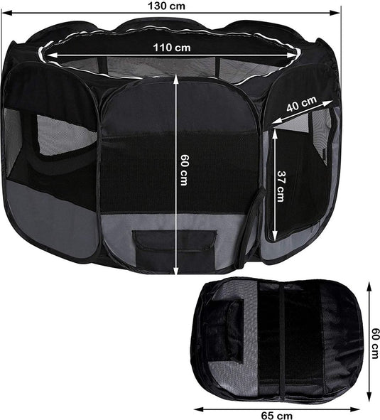 Meisterpet - XXL Opvouwbare puppyren - 130 x 130 x 60 cm - met gratis dieren verzorging set t.w.v. €19.99