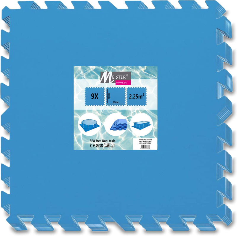 Load image into Gallery viewer, Meisterhome® Zwembad tegels - Set van 9 stuks - Bodem bescherming - Ondertegels - Ondervloer - Foam tegels - Matten - Puzzelmat voor zwembad - zwembadtegels - 50x50x0.4cm / 2.25m2
