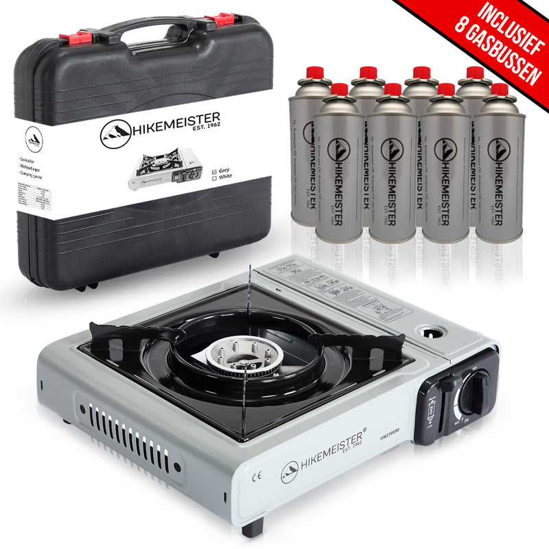 Load image into Gallery viewer, Hikemeister ® camping kooktoestel 1 pit 2200 KW draagbaar - Grijs
