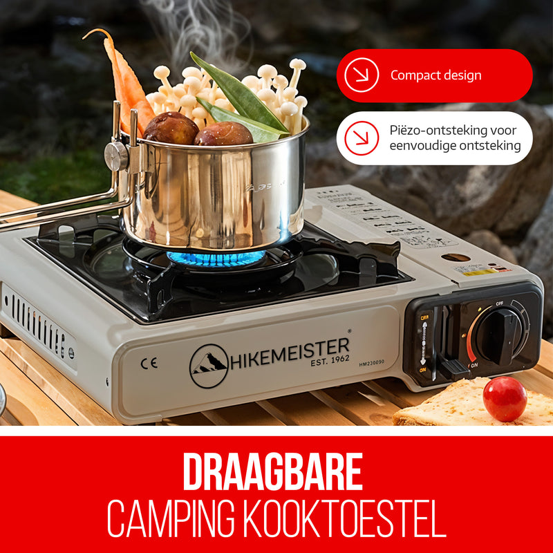 Load image into Gallery viewer, Hikemeister ® camping kooktoestel 1 pit 2200 KW draagbaar - Grijs
