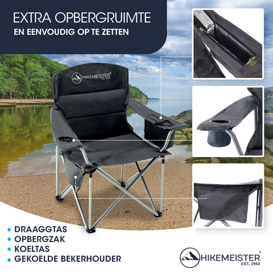 BigDean Luxe campingstoel, opvouwbaar, belastbaar tot 160 kg BigDean Luxe campingstoel, opvouwbaar, belastbaar tot 160 kg
