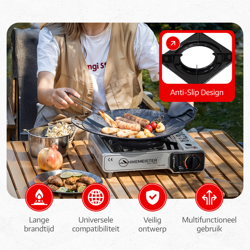 Load image into Gallery viewer, Hikemeister ® camping kooktoestel 1 pit 2200 KW draagbaar - Grijs
