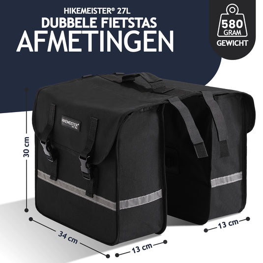HikeMeister ® - dubbele Fietstas 27L - Reflecterend