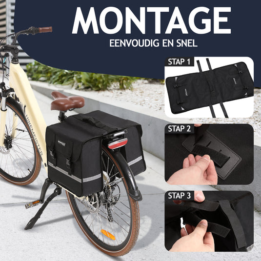 HikeMeister ® - dubbele Fietstas 27L - Reflecterend