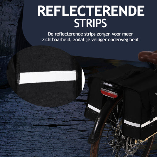HikeMeister ® - dubbele Fietstas 27L - Reflecterend