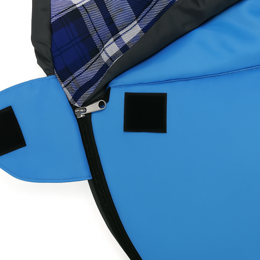 HikeMeister ® Mummy slaapzak Xtreme Blauw 1800 gram ! met katoenen binnen voering windstopper en thermokraag