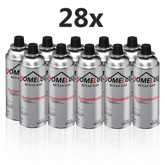HomeLux® Butaan camping gasbus voordeelverpakking 28 stuks - 227g - Geschikt voor camping kookstel